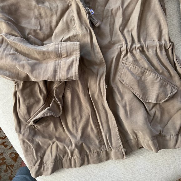 Abercrombie Women's Olive Brown Anorak Tie Waist Jacket Sz XXS - Picture 3 of 8